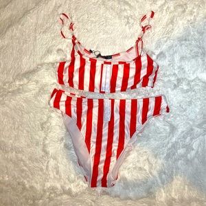 *Brand New* Red & White High Waist Bathing Suit